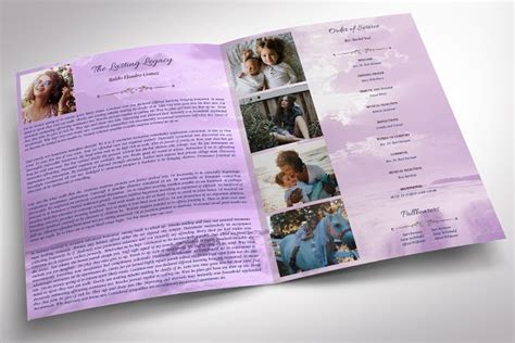 Purple Forever Funeral Program Large Creative Brochure Templates