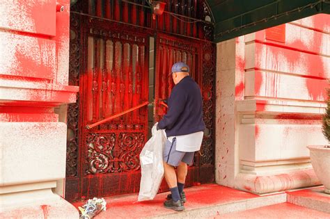 Nyc Russian Consulate Vandalized With Red Paint
