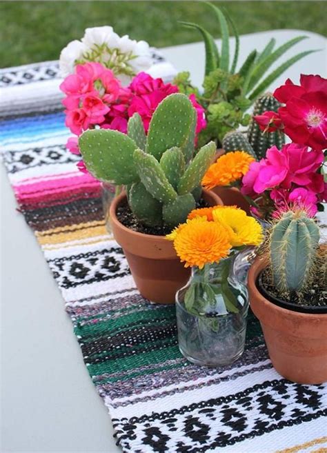 Multi Colored Mexican Blanket Table Runner For Fiesta Etsy Mexican