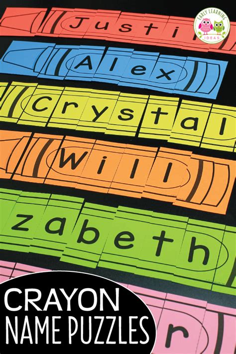 Use These Fun Editable Crayon Name Puzzles To Work On Name Recognition