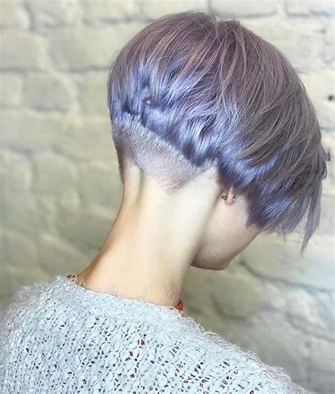 Edgy purple bob haircut with a shaved side. 28 Latest Short Hairstyles for Girls | Short Hairstyles 2018 - 2019 | Most Popular Short ...