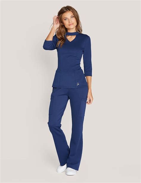 Zip Front Pant In Estate Navy Blue Medical Scrubs Scrubs Outfit