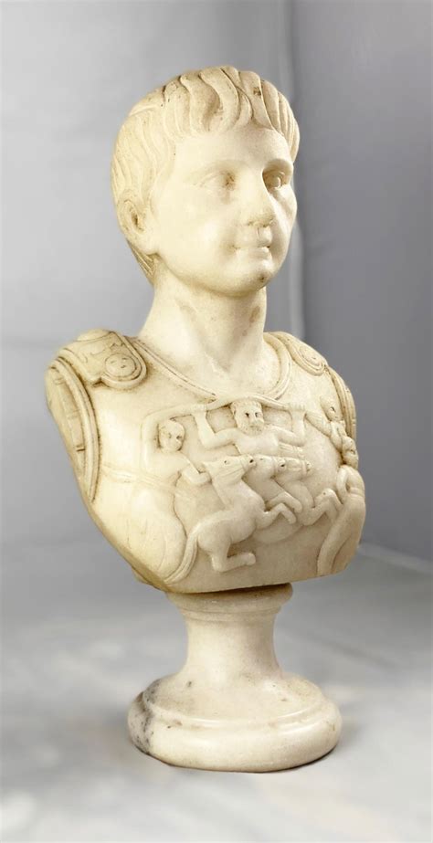 20th Century Fine White Marble Bust Of A Roman General For