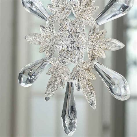 Sparkling Crystal Acrylic Snowflake Ornament Snow Snowflakes