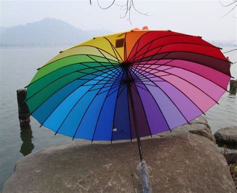 2017 Very Beautiful Rainbow Umbrella Sun Umbrella Rain Umberlla Parasol