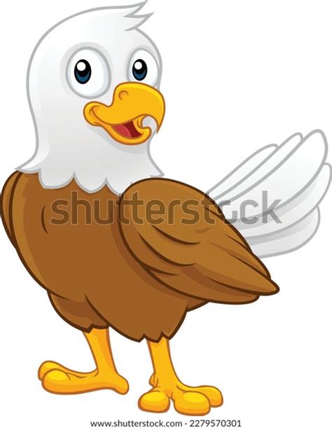 Bald American Eagle Bird Cute Cartoon Stock Vector Royalty Free