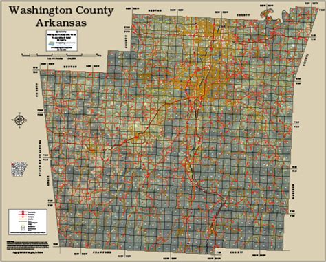 Washington County Arkansas 2015 Aerial Wall Map, Washington County