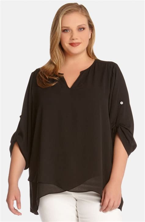 Karen Kane Asymmetrical Hem Faux Wrap Top Plus Size Nordstrom