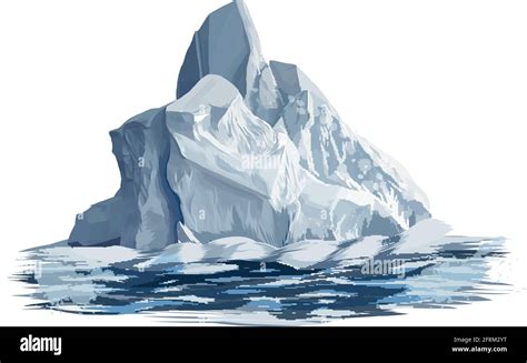 Iceberg From A Splash Of Watercolor Colored Drawing Realistic Vector