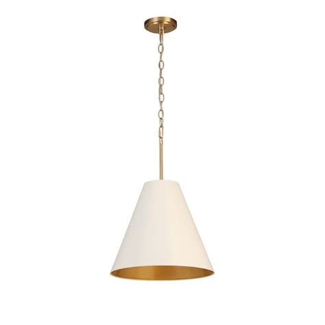 Allen Roth Adele Soft Gold Canopy With White Metal Shade Industrial