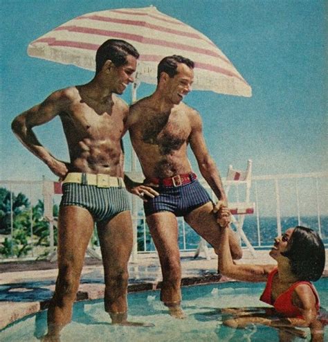 Accessorize Your Swim Trunks With A Belt Vintage Mens Fashion Vintage Swimsuits Vintage Men
