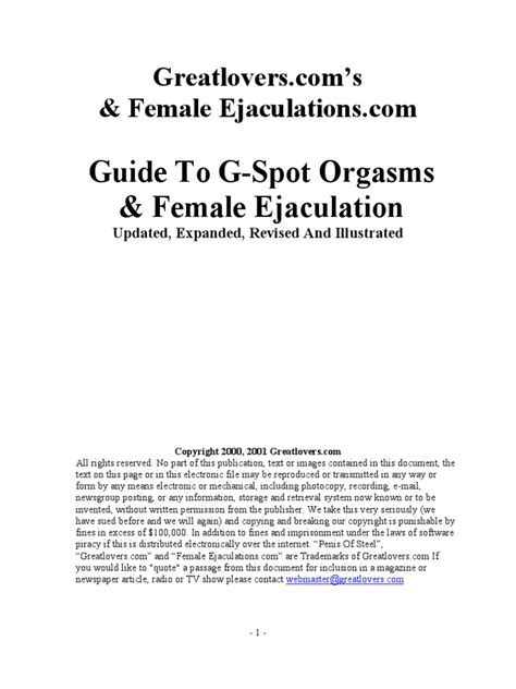 Guide To G Spot Orgasms And Female Ejaculation Orgasm Ejaculation