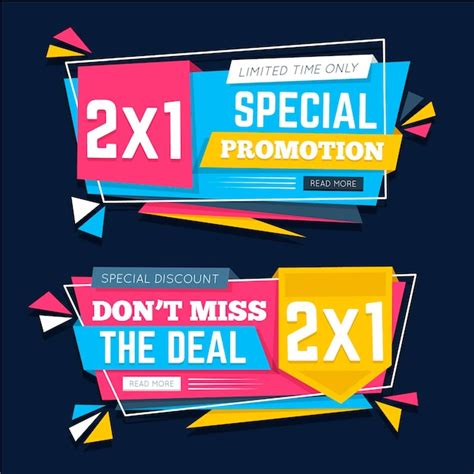 Premium Vector Promotional Banners With Abstract Shape Collection