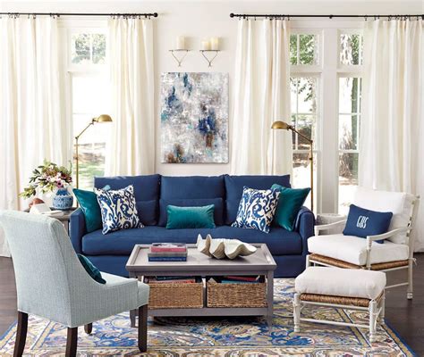 Decorating Around A Navy Blue Sofa