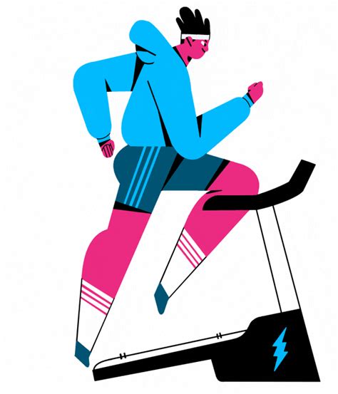 A Man Is Running On A Treadmill With Lightning Bolt In The Backgrund