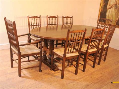 Dining, kitchen & bar kitchen & dining sets kitchen & dining chairs kitchen & dining tables counter & bar stools bar tables buffets & sideboards home bars kitchen islands & carts kitchen furniture. Oak Kitchen Refectory Table Dining Set Spindleback Chairs