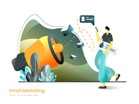 Email Marketing Flat Illustration Men Promoting Products Uplabs