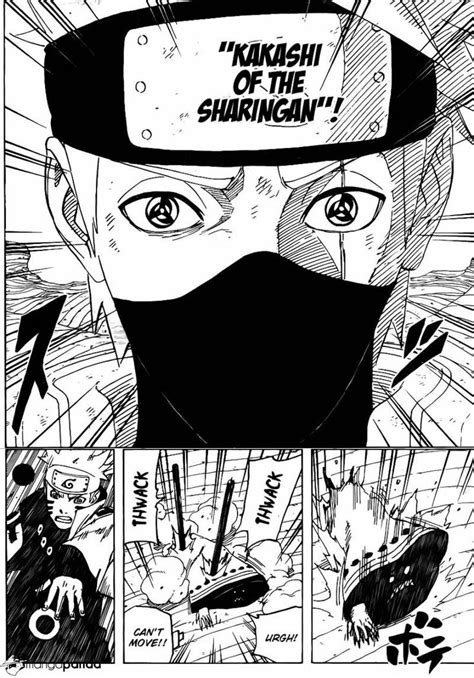 Naruto Manga Obito Gave His Eyes To Kakashi Again Kakashi Of The Sharigan Naruto