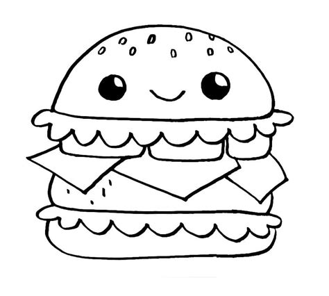 Coloriage Hamburger Très Simple - télécharger et imprimer gratuit sur