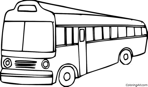 Simple Big Bus Coloring Page Coloringall