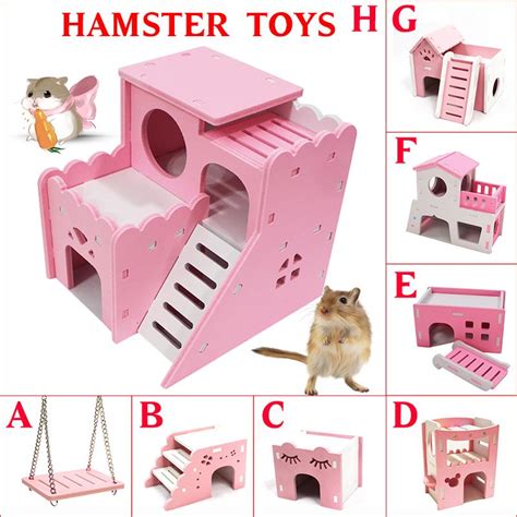 Hamster House Wooden Hamster Nest Waterproof House Pet Home Stairs