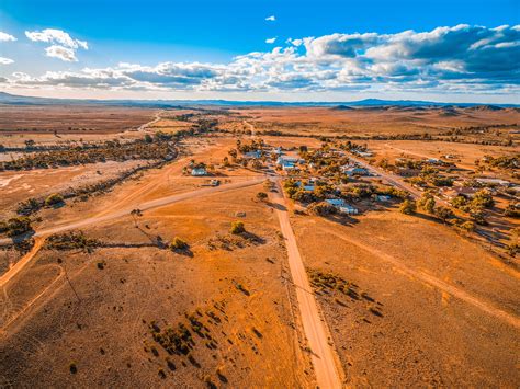 Aerial View Of A Small Town In Vast Plains Of South Australian Outback The Nationals