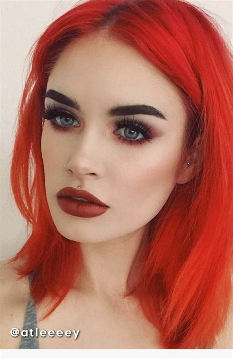 Chic 100 Makeups Ideas To Improve Your Look Bright Red Hair Red Hair Makeup Hair Color