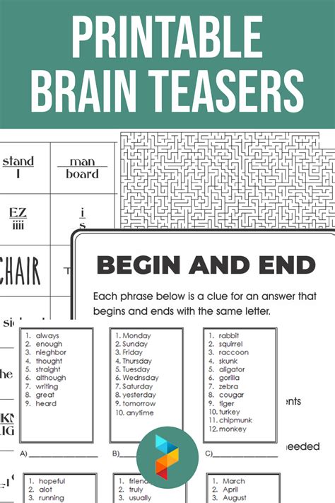 brain teasers for adults printable