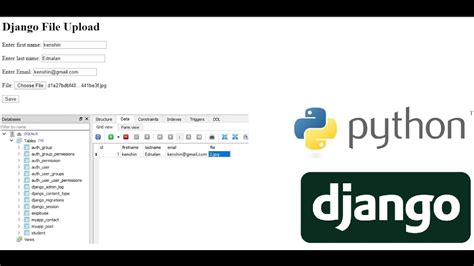 Django File Upload And Save Data To Database Sqlite Youtube