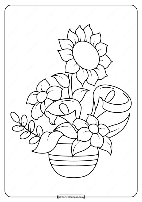Free Printable Flowers Pdf Coloring Pages 13 - Free Printable Coloring