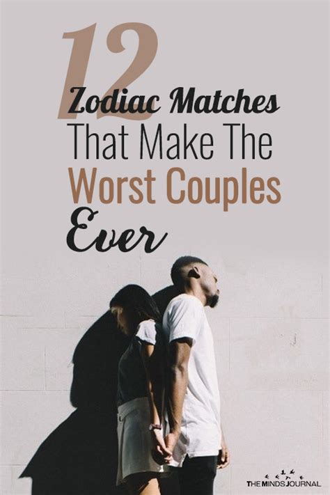 The impatience of aries and the slow, emotional serenade of cancer don't go well together. 12 Zodiac Matches That Make The Worst Couples Ever