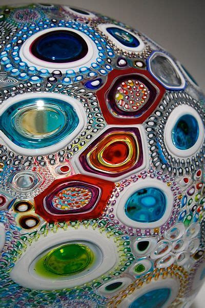 Mixed Murrini Sphere By David Patchen Art Glass Sculpture Artful