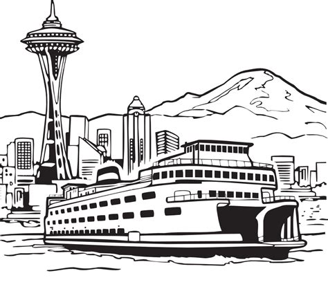 The advantage of transparent image is that it can be used. OnlineLabels Clip Art - Space Needle And Ferry
