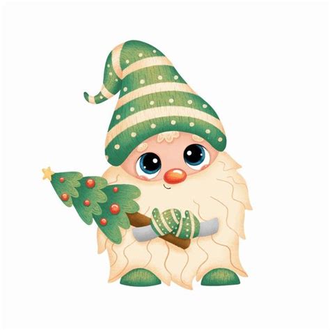 Illustration Of A Cute Cartoon Christmas Gnome Christmas Gnome