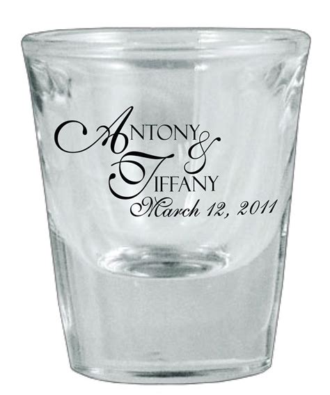 60 Wedding Favor Personalized Glass Shot Glasses