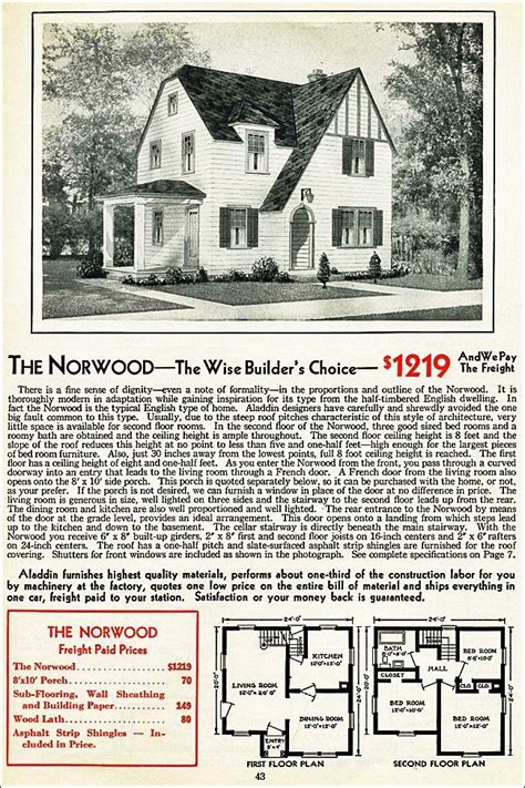 The Norwood Kit House Floor Plan Made By The Aladdin Company In Bay