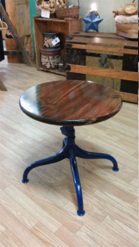 You can rescue rusty metal furniture from the scrap heap. Upcycled Industrial End or SideTable on a Vintage Metal School Chair Base… | School chairs, Home ...