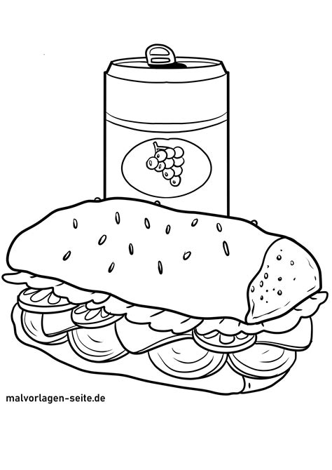 Malvorlage Sandwich Kostenlose Ausmalbilder Zum Ausdrucken Bild