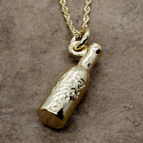 14kt Gold Vermeil Wine Bottle Necklace For Wine Lover T Chris Chaney