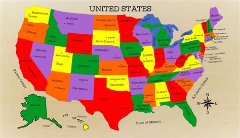 Usa Map States And Capitals List Of American States Capitals Of Us