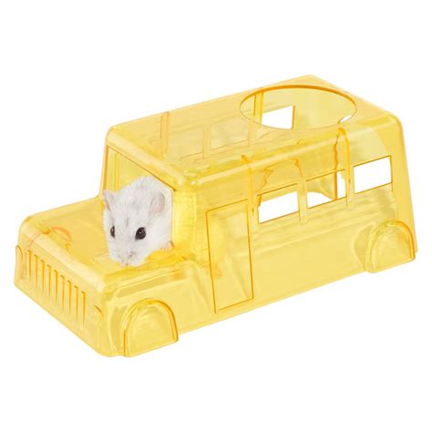 All Living Things Tiny Tales School Bus Small Pet Hide Yellow Small