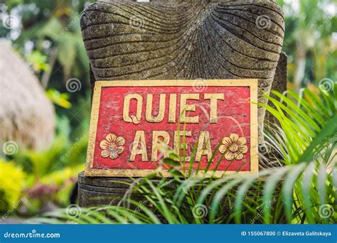 A Sign Quiet Area In A Quiet Corner Of The Garden Stock Photo Image