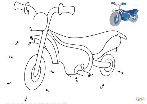 Cartoon Motorcycle 1 15 Dot To Dot Free Printable Coloring Pages
