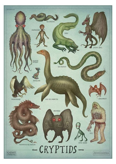 Poster Mythical Monsters Animal Drawings Creature Art