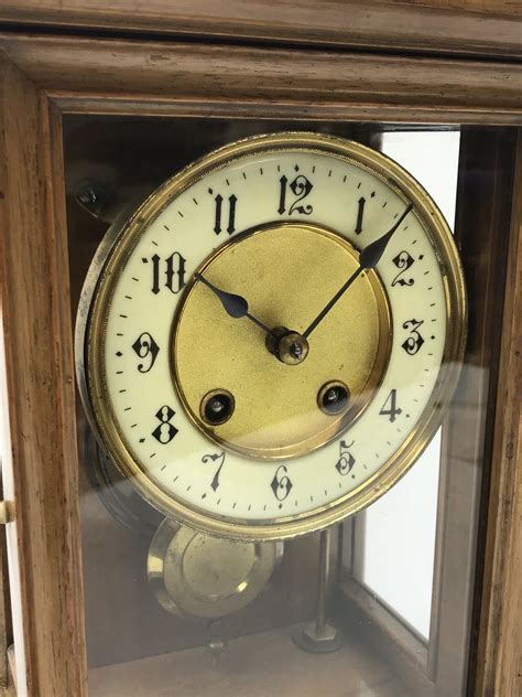 Late 19th Century Walnut Cased Mantle Clock Twin Train Driven Movement