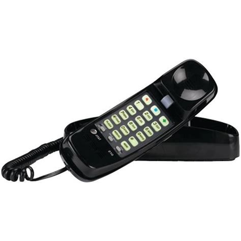 Atandt Attml210b Corded Trimline Phone With Lighted Keypad Black