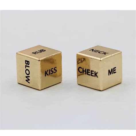 A Pair English Sexy Metal Gold Dice Action Dice Couple Lover Dice In Dice From Sports