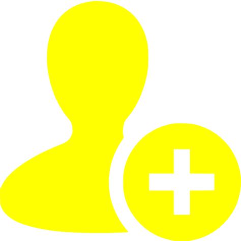Yellow Add User 2 Icon Free Yellow User Icons