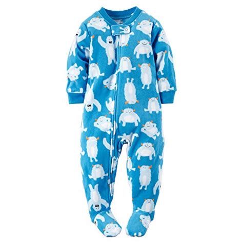 Carters Baby Boys One Piece Footed Fleece Pajamas 18 Months Blue