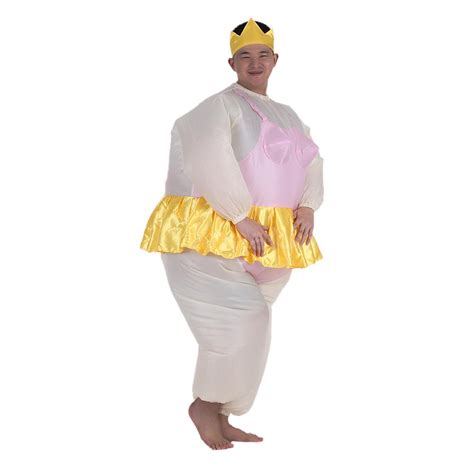 Decdeal Cute Adult Inflatable Ballerina Costume Fat Suit For Womenmen